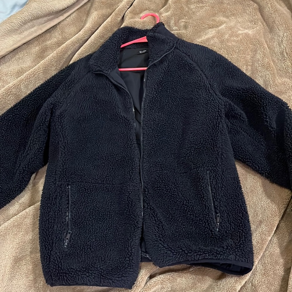 Navy blue sherpa jacket